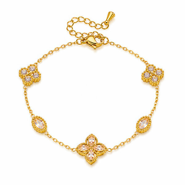 "Flower Meadow" PVD Gold-Plated Steel Bracelet - Intensity