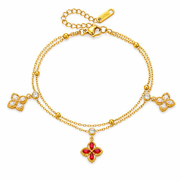 "Flower Meadow" PVD Gold-Plated Steel Bracelet - Intensity