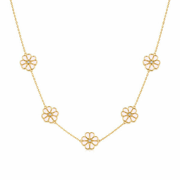 "Flower Meadow" PVD Gold-Plated Steel Necklace - Intensity