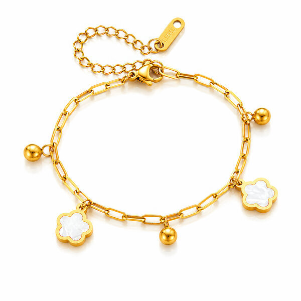 "Flowers" PVD Gold-Plated Steel Bracelet - Intensity