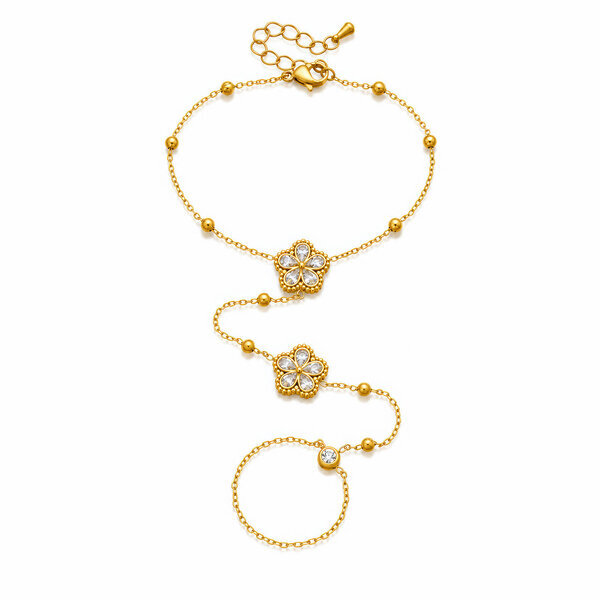 "Flowers" PVD Gold-Plated Steel Bracelet - Intensity
