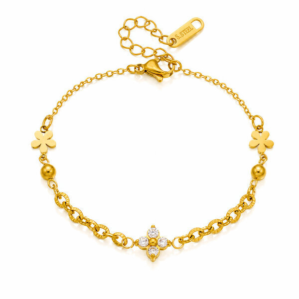 "Flower Meadow" PVD Gold-Plated Steel Bracelet - Intensity