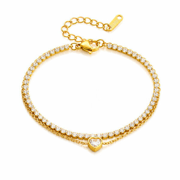 "Heart" PVD Gold-Plated Stainless Steel Bracelet - Intensity
