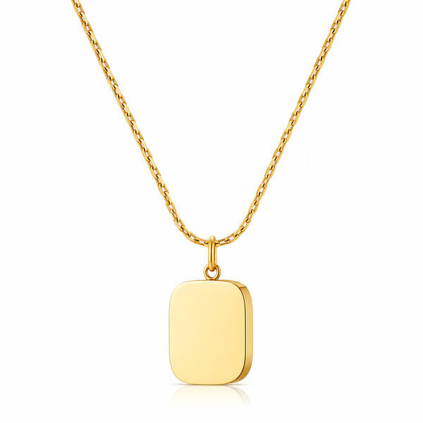 Necklace, 18K Gold Plated Steel