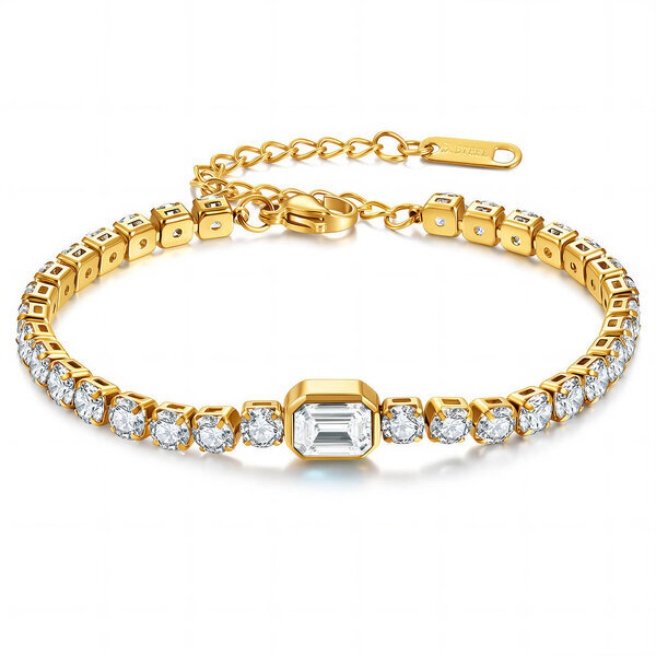 Bracelet, 18K Gold Plated Steel