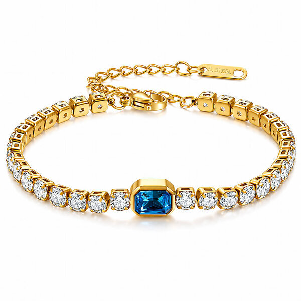 Bracelet, 18K Gold Plated Steel