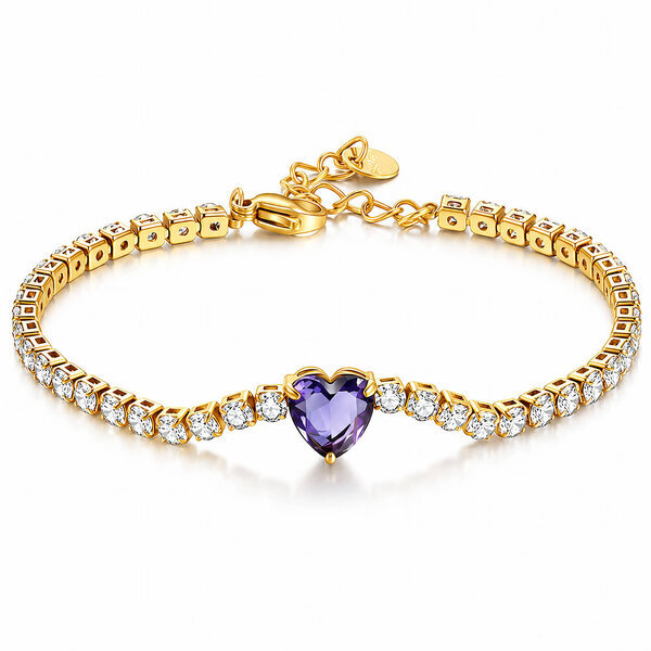 "Heart" Bracelet, 18K Gold Plated Steel