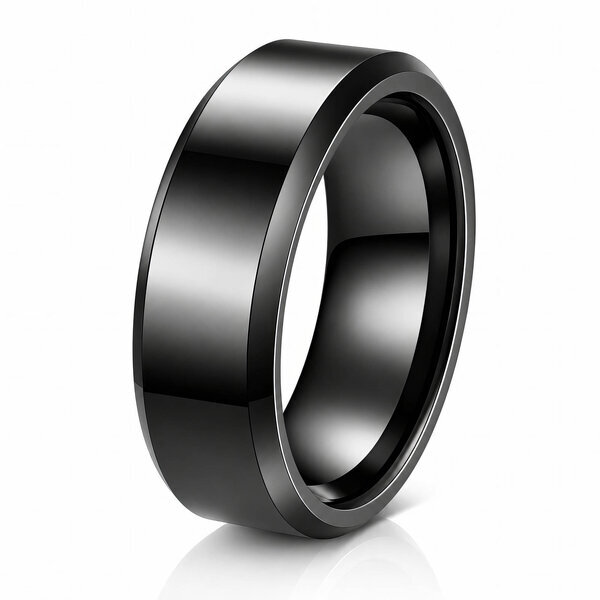Men's Black PVD (TiCN) Stainless Steel Ring - Prime Code