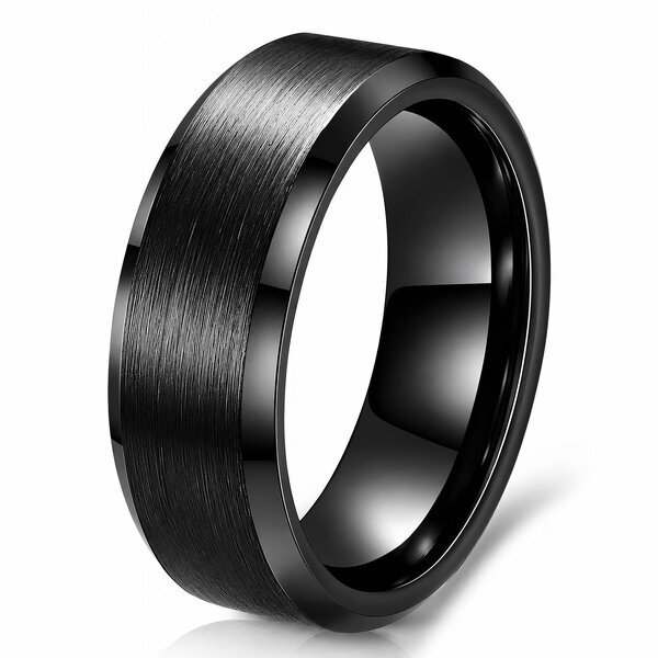 Black PVD (TiCN) Stainless Steel Finger Ring - Prime Code