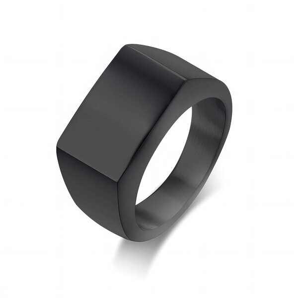 Men's Black PVD (TiCN) Stainless Steel Ring - Prime Code