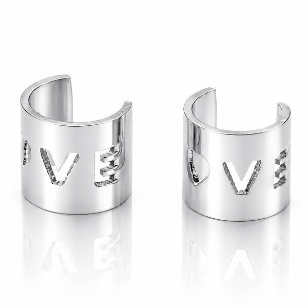 "Love" Earrings, Stainless Steel