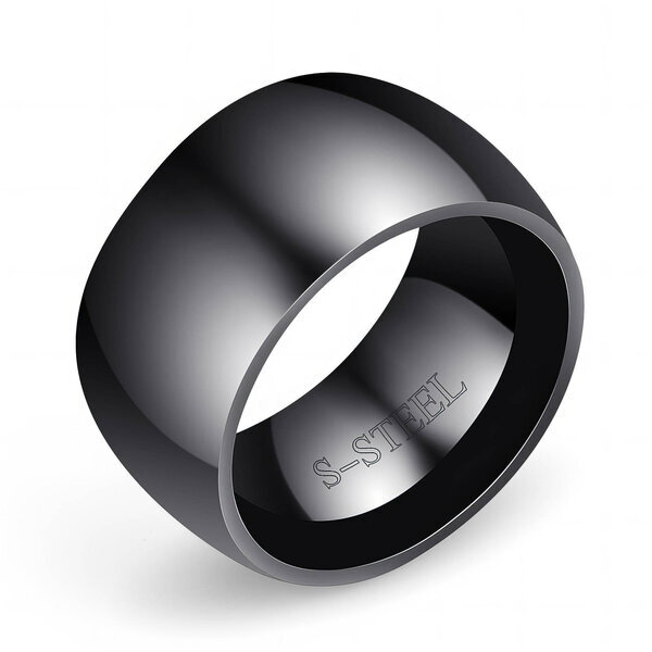 Black PVD (TiCN) Stainless Steel Finger Ring - Prime Code