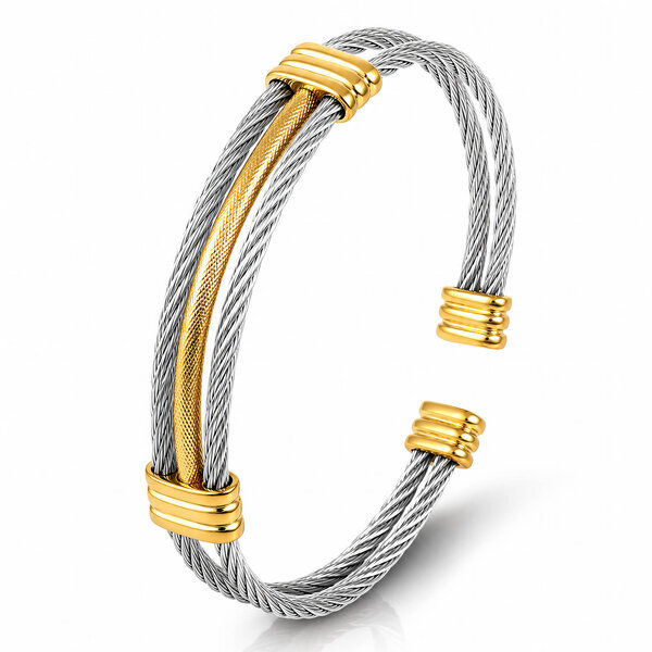 Bracelet, 18K Gold Plated Steel