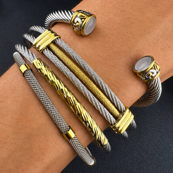 Men's PVD Gold-Plated Stainless Steel Bracelet - Prime Code