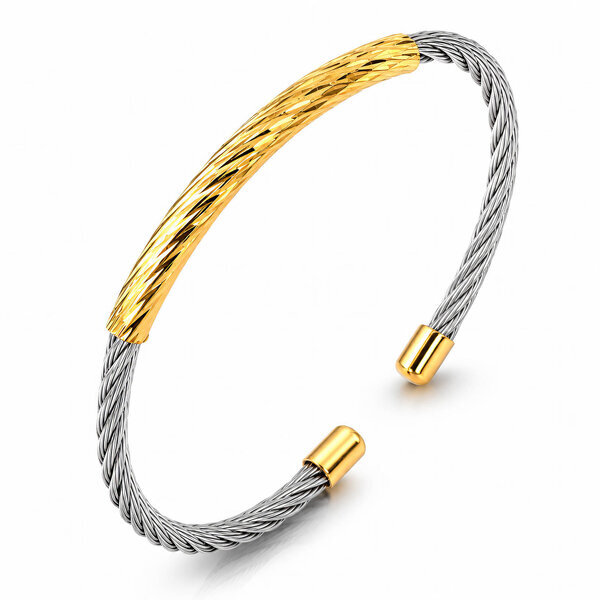 Bracelet, 18K Gold Plated Steel