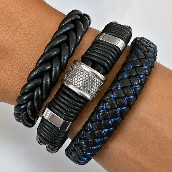 Men's Leather Bracelet - Prime Code