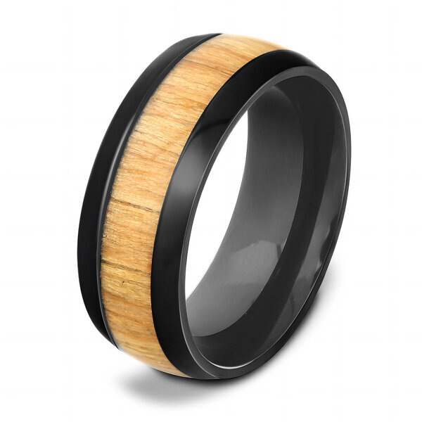 Men's Black PVD (TiCN) Stainless Steel Ring - Prime Code