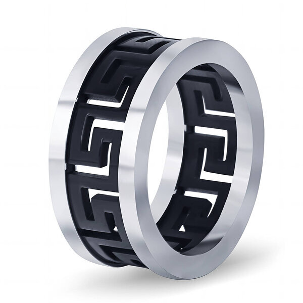 Black PVD (TiCN) Stainless Steel Finger Ring - Prime Code