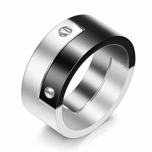Men's Black PVD (TiCN) Stainless Steel Ring - Prime Code