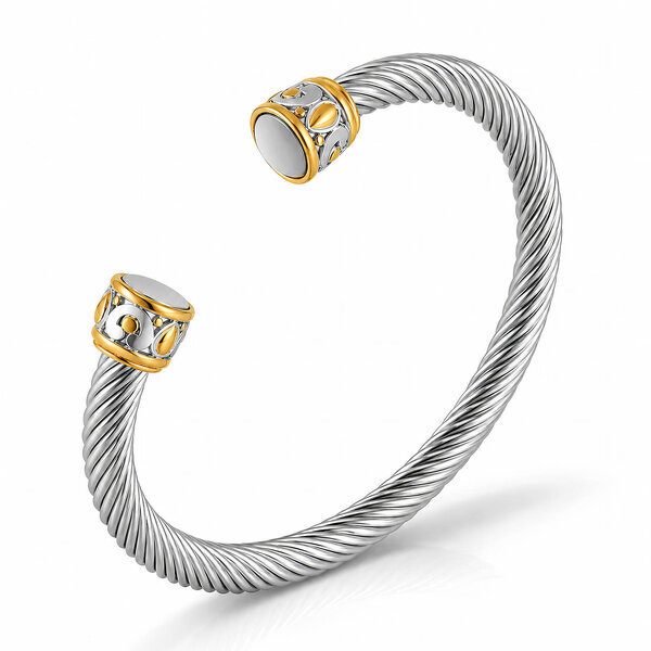 Bracelet, 18K Gold Plated Steel