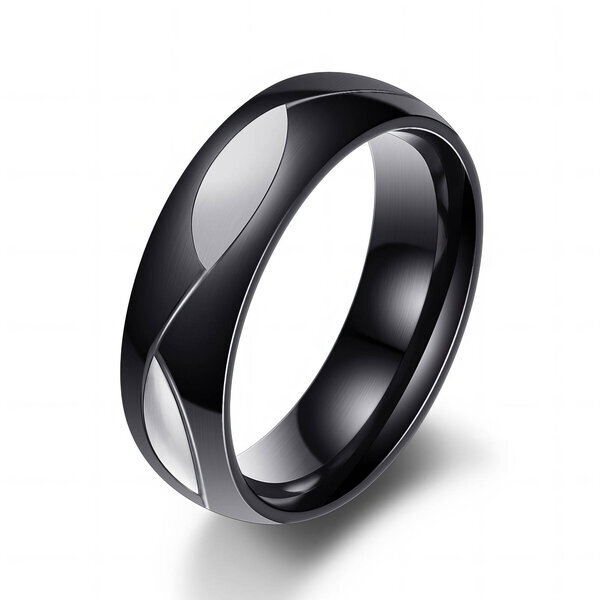 Black PVD (TiCN) Stainless Steel Finger Ring - Prime Code