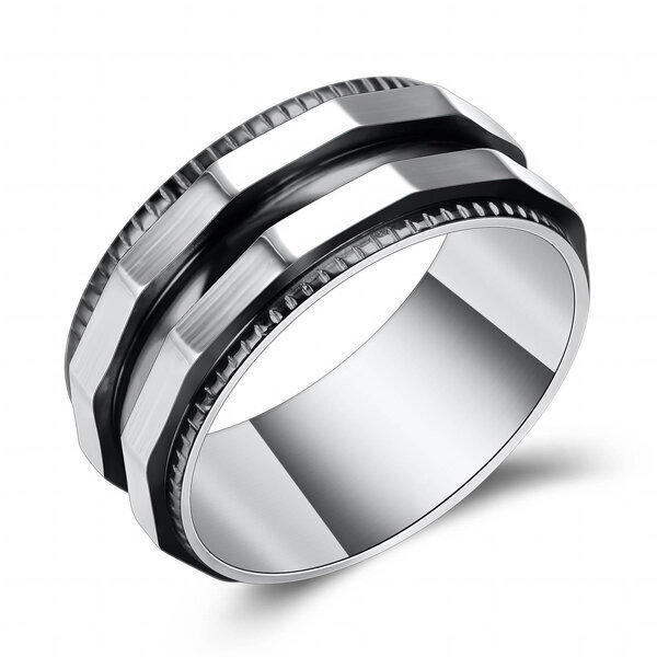 Black PVD (TiCN) Stainless Steel Finger Ring - Prime Code
