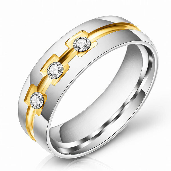 Men's PVD Gold-Plated Stainless Steel Ring - Prime Code
