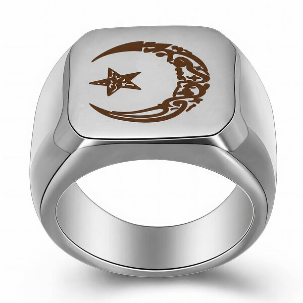 Men's "Crescent And Star" Stainless Steel Ring - Prime Code