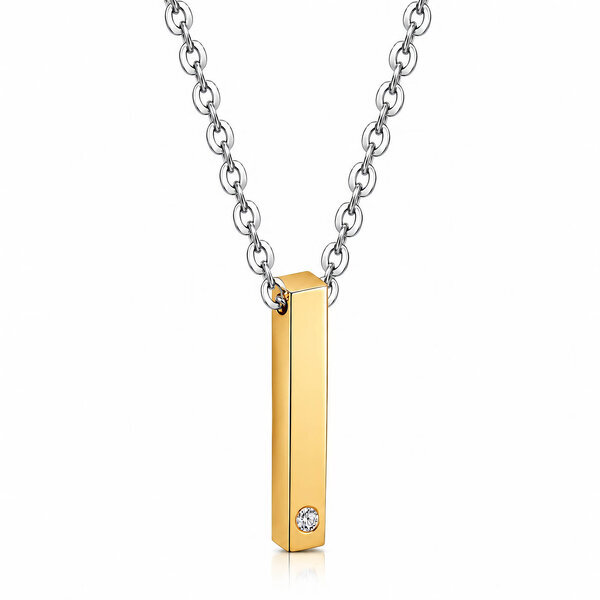 Necklace, 18K Gold Plated Steel