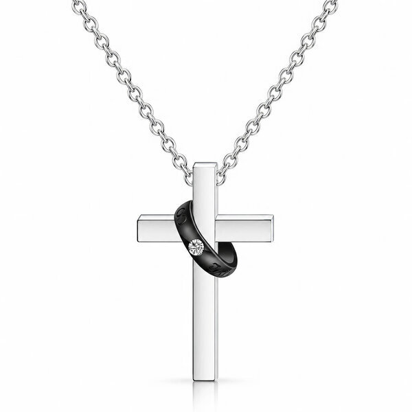 "Crosses" Necklace, Stainless Steel