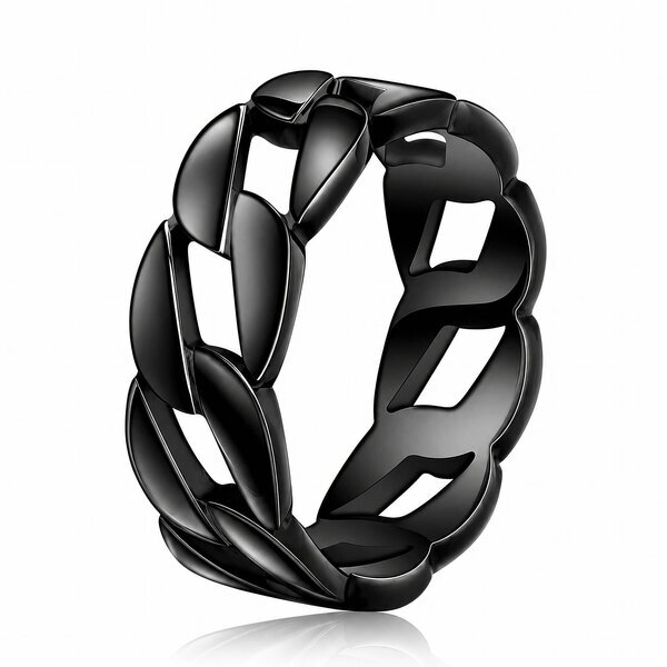 Black PVD (TiCN) Stainless Steel Finger Ring - Prime Code