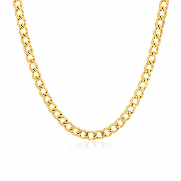 Necklace, 18K Gold Plated Steel