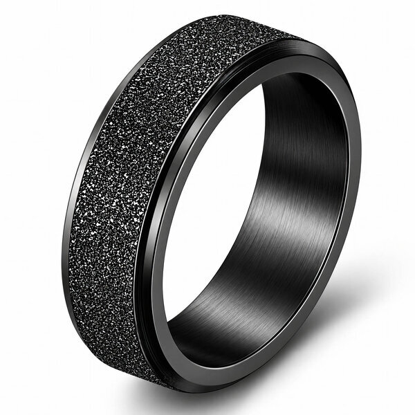 Black PVD (TiCN) Stainless Steel Finger Ring - Prime Code
