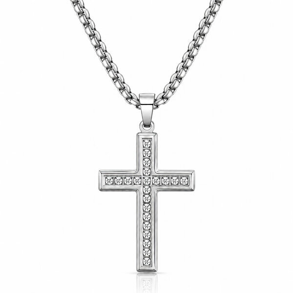 "Crosses" Necklace, Stainless Steel