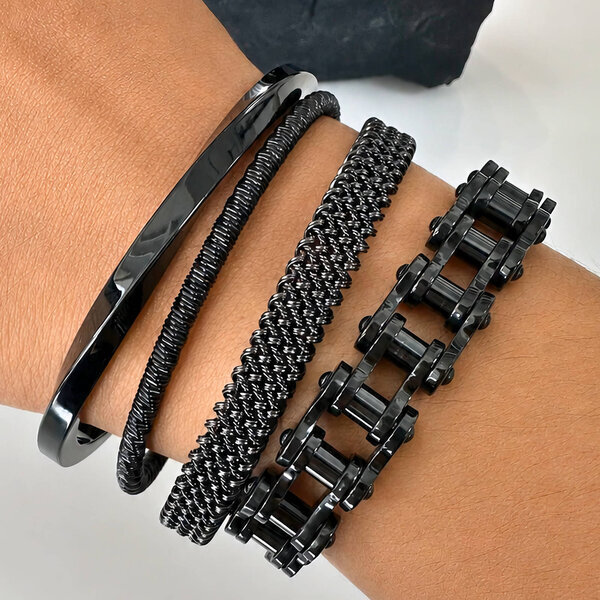 Men's Black PVD (TiCN) Stainless Steel Bracelet - Prime Code
