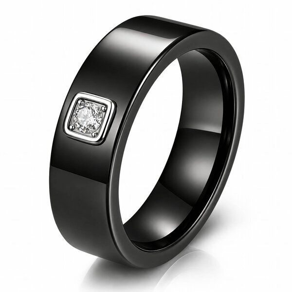 Men's Black PVD (TiCN) Ceramic Ring - Prime Code