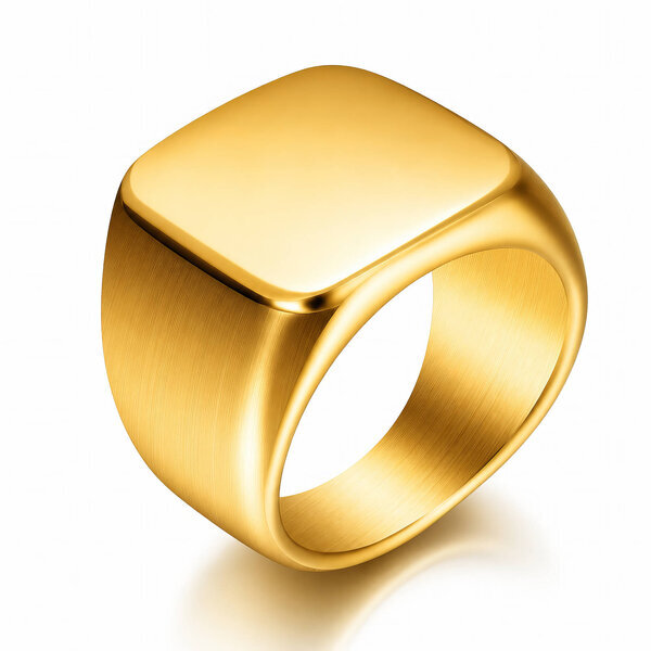 PVD Gold-Plated Stainless Steel Finger Ring - Prime Code