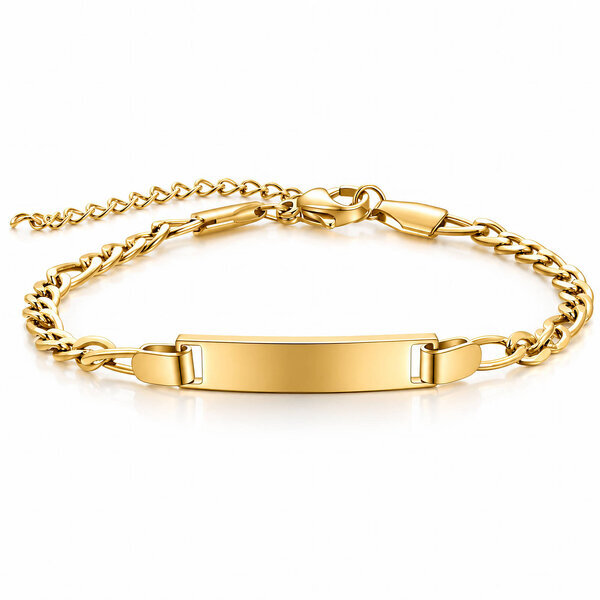 Bracelet, 18K Gold Plated Steel