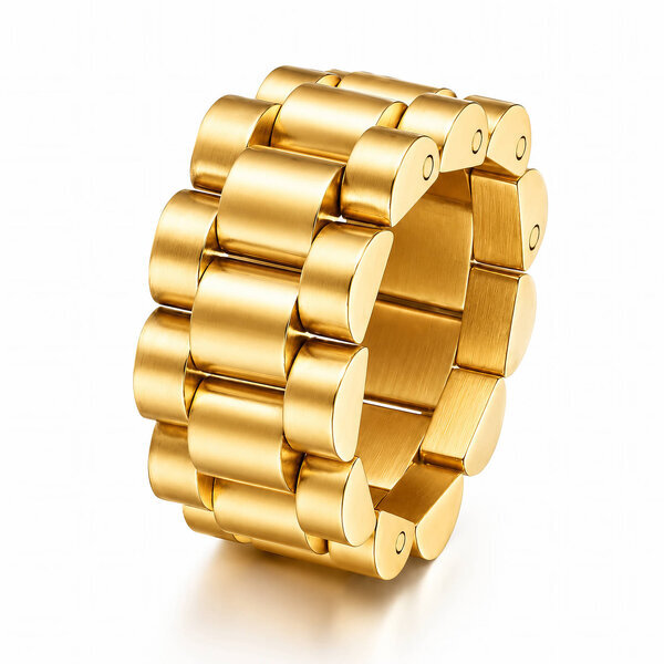 PVD Gold-Plated Stainless Steel Finger Ring - Prime Code