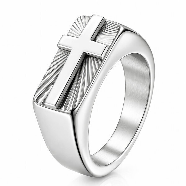 "Cross" Stainless Steel Finger Ring - Prime Code
