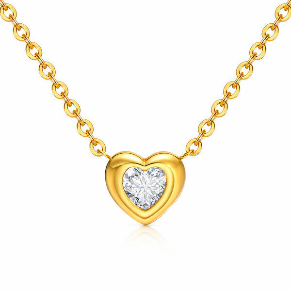 "Heart" PVD Gold-Plated Stainless Steel Necklace - Intensity