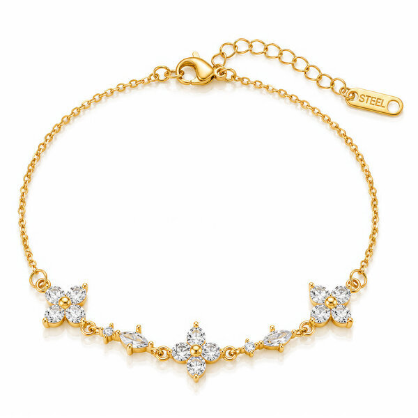 "Flower Meadow" PVD Gold-Plated Brass Bracelet - Intensity