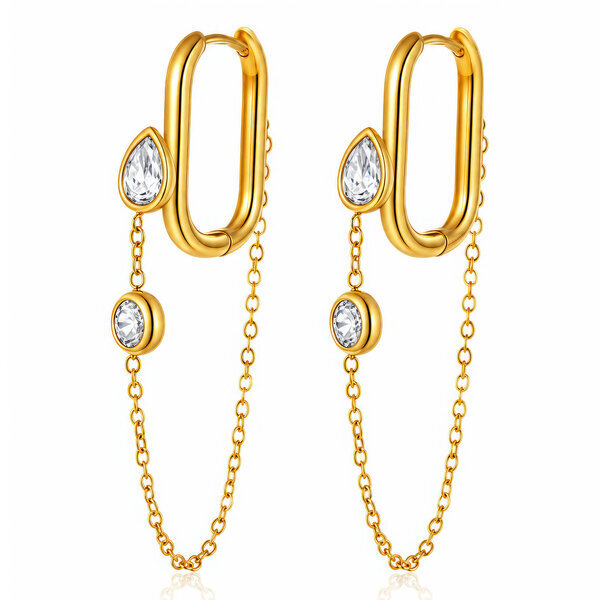PVD Gold-Plated Stainless Steel Earrings - Intensity