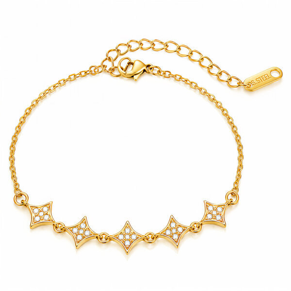"Stars" PVD Gold-Plated Stainless Steel Bracelet - Intensity