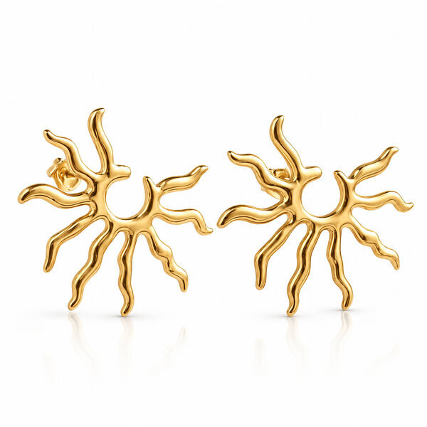 "Sun" PVD Gold-Plated Stainless Steel Earrings - Intensity