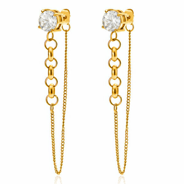 PVD Gold-Plated Stainless Steel Earrings - Intensity