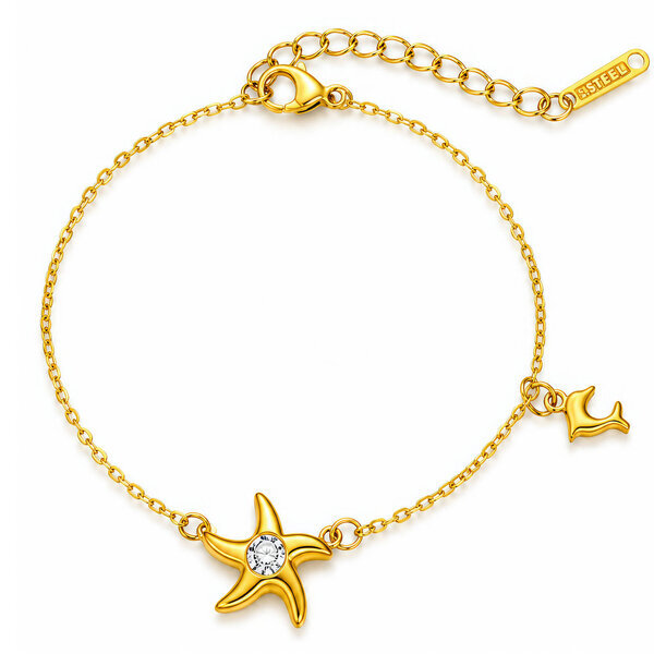 "Starfish" PVD Gold-Plated Steel Bracelet - Intensity