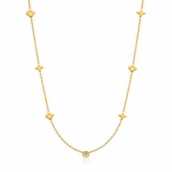 "Flower Meadow" PVD Gold-Plated Steel Necklace - Intensity