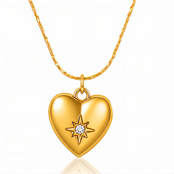 "Heart" PVD Gold-Plated Stainless Steel Necklace - Intensity