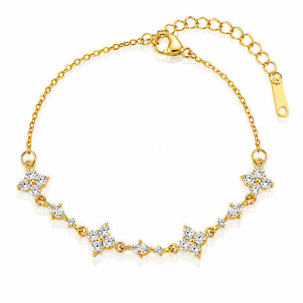 "Flower Meadow" PVD Gold-Plated Steel Bracelet - Intensity